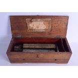 AN ANTIQUE DUCOMMUN GIROD MUSICAL BOX of rectangular form. No. 17723. Case 36 cm wide, cylinder