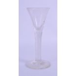 AN 18TH CENTURY WINE GLASS with fine spirally twisted stem. 15.5 cm high.