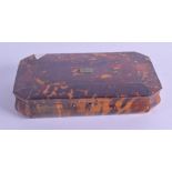 A REGENCY CARVED TORTOISESHELL ETUI the top rising to reveal gold fittings and bright cut steel