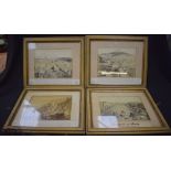 A GOOD SET OF FOUR FRAMED 19TH CENTURY PHOTOGRAPHS, including Pompeii and Sorrento. (4)