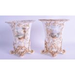 A PAIR OF 19TH CENTURY COPELAND AND GARRETT PORCELAIN VASES painted with two views of Scottish