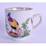 18th c. Chinese coffee cup painted with three exotic birds, provenance: Anthony Wood col. and Albert