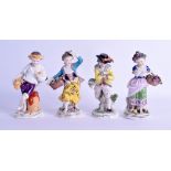 A SET OF FOUR 19TH CENTURY FRENCH SAMSONS OF PARIS FIGURES OF THE FOUR SEASONS modelled in the