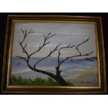 M DEERING (English), framed oil on canvas, signed, costal landscape. 29 cm x 39 cm.