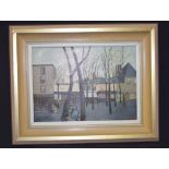 FRENCH SCHOOL (20th Century), framed oil on canvas, street scenes. 24 cm x 34 cm.