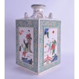 A RARE 19TH CENTURY JAPANESE MEIJI PERIOD SQUARE FORM VASE possibly for the Chinese market,