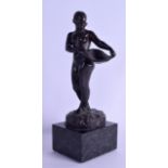 A LOVELY 19TH CENTURY FRENCH BRONZE FIGURE OF A NUDE FEMALE by Levy, modelled holding an open