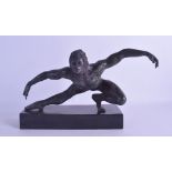 A LOVELY CONTINENTAL BRONZE FIGURE OF A BALLERINA in the manner of Degas, modelled upon a