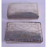 TWO LARGE 18TH/19TH CENTURY DUTCH SIVER BOXES AND COVERS engraved with farming scenes and