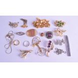 A COLLECTION OF COSTUME JEWELLERY together with a silver pencil cover etc. (qty)