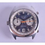 A FINE GENTLEMANS CARRERA HEURE AUTOMATIC CHRONOGRAPH WATCH DIAL with movement, enamelled dial and