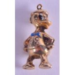 A 1950S 9CT GOLD AND ENAMEL DISNEY DONALD DUCK CHARM. 2 grams.