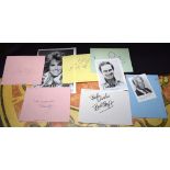 A COLLECTION OF HOLLYWOOD ACTORS AUCTOGRAPHS, including Bob Hope and Charlton Heston.