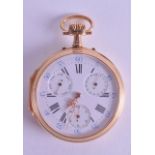 AN ANTIQUE 18CT GOLD FRENCH MULTI DIAL POCKET WATCH signed Richard A Troyes Paris 7th December 1876.