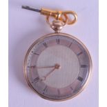 A SMALL 18CT GOLD REPEATING TRAVELLING WATCH with silver dial and black numerals. 44.2 grams