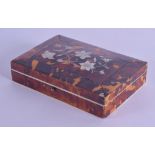 A REGENCY CARVED TORTOISESHELL AND IVORY ETUI the top inlaid with mother of pearl, opening to reveal