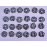 A GROUP OF TWENTY FOUR CHINESE COINS. 2 cm diameter. (24)