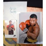 TWO BOXING AUTOGRAPHS, Mike Tyson & Frank Bruno.
