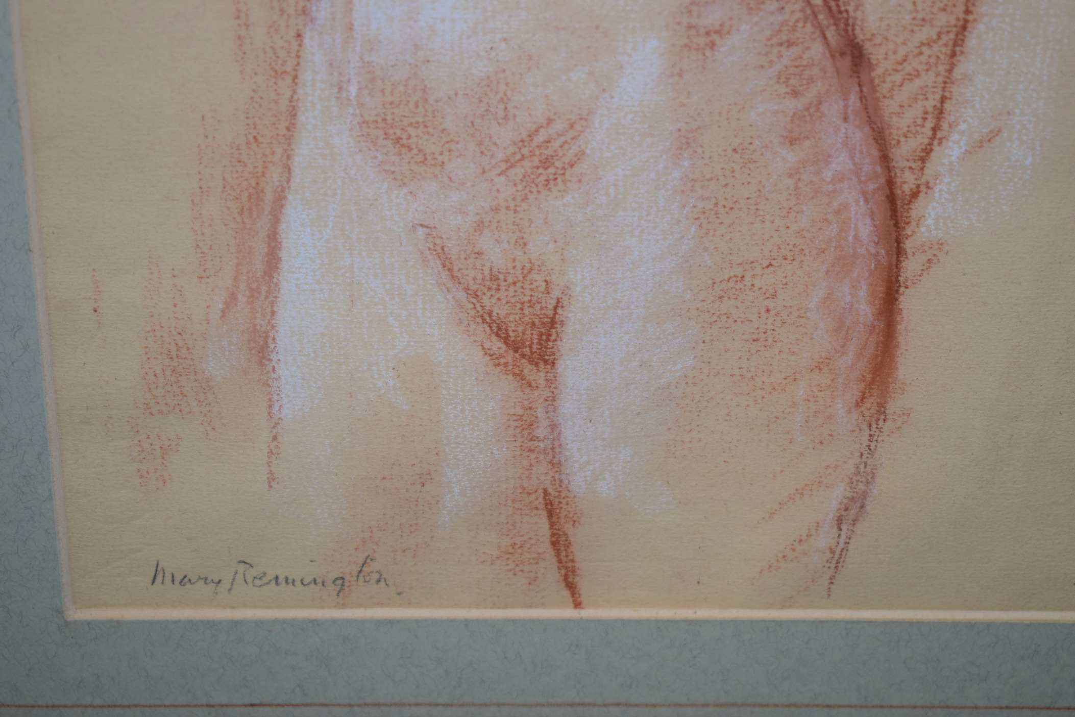 MARY REMINGTON (b.1910) framed pastel, study of a nude female. 28 cm X 21 cm. - Bild 2 aus 2