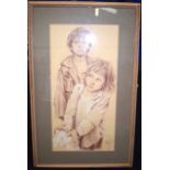 Franco Matania (20th Century), framed (Rowley frame), chalk & pastel,