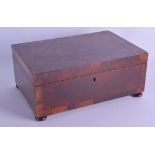 A MID VICTORIAN ROSEWOOD STATIONARY CASKET of rectangular form with fitted interior. 30 cm x 20 cm.
