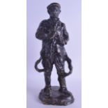 Aime-Jules Dalou (1838-1902) A charming standing French bronze figure of a standing male, modelled