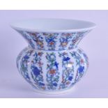A SMALL CHINESE DOUCAI PORCELAIN VASE bearing Guangxu marks to base, painted with flowers. 7 cm
