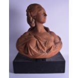 A FINE 18TH/19TH CENTURY FRENCH TERRACOTTA BUST OF MARIE-ANTOINETTE in the manner of Felix