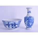 A CHINESE BLUE AND WHITE SCALLOPED PORCELAIN BOWL 20th Century, bearing Kangxi marks to base,