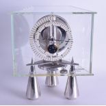 AN EXTREMELY RARE BOXED JAEGER LE COULTRE ATMOS CLOCK No. 680934, with moon phase and unusual