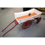 A LARGE HAND MADE VINTAGE ESSEX WAGON MODEL, built to exhibition standard and painted white & red.