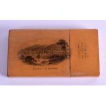 A VICTORIAN MAUCHLINWARE CARD CASE decorated with the scene of the 'Bridge of Allan'. 5 cm x 9.25