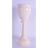 A FINE LATE 19TH CENTURY CONTINENTAL CARVED IVORY GOBLET of large proportions, with central column