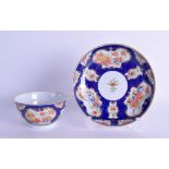 Late 18th c. Barr Worcester teabowl and saucer of generous size painted with kakiemon style