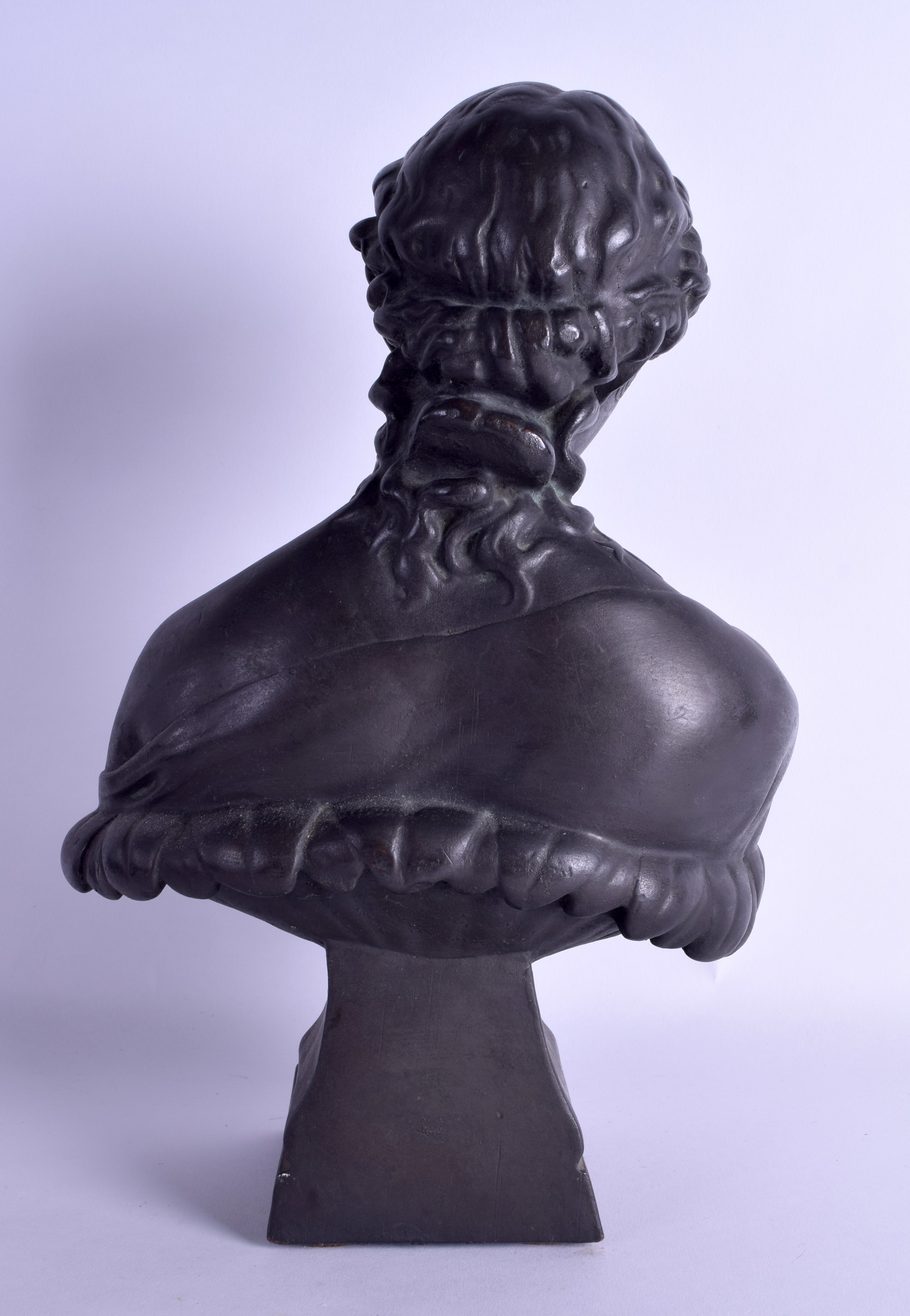 19th c. Victorian bronzed bust of Clytie on a base. 38cm high - Image 2 of 2