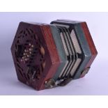 AN ANTIQUE 48 BUTTON LOUIS LACHENAL CONCERTINA. Each panel 19 cm x 15 cm.