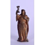 A LATE 19TH CENTURY AUSTRIAN COLD PAINTED BRONZE FIGURE OF A FEMALE by Franz Xavier Bergmann,