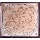 AN 18TH/19TH CENTURY FRAMED EMBROIDERED SILKWORK MAP signed Jane Spence Yarm 1816, published 2nd Jan