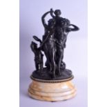 A FINE 19TH CENTURY FRENCH BRONZE FIGURAL GROUP by Clodion, modelled as a male and female beside two