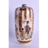 A LATE 19TH CENTURY JAPANESE MEIJI PERIOD SATSUMA VASE unusually painted with drip glaze floral