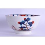 18th c. Worcester rare bowl painted with a version of the Dolls House pattern, this pattern