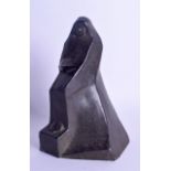 AN UNUSUAL EUROPEAN CUBIST MOVEMENT FIGURE OF A STYLISED FEMALE modelled in abstract robes. 21 cm