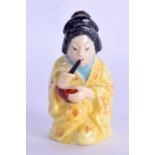 20th c. Royal Worcester enamelled candle snuffer of the Geisha date code slightly miss-printed, puce