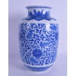 A 19TH CENTURY CHINESE BLUE AND WHITE PORCELAIN VASE Guangxu, bearing Yongzheng marks to base,