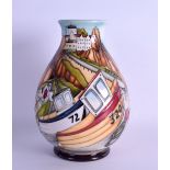 A MOORCROFT 'MEMORIES OF THE SEASIDE' VASE designed by Kerry Goodwin. No 98 of 200. 18.5 cm high.