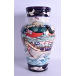 A MOORCROFT 'GLORIANA' TRIAL VASE designed by Emma Bossons. 30 cm high.