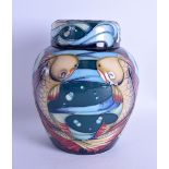 A MOORCROFT 'LAGOON' GINGER JAR designed by Philip Gibson. No 17 of 50. 15 cm high.