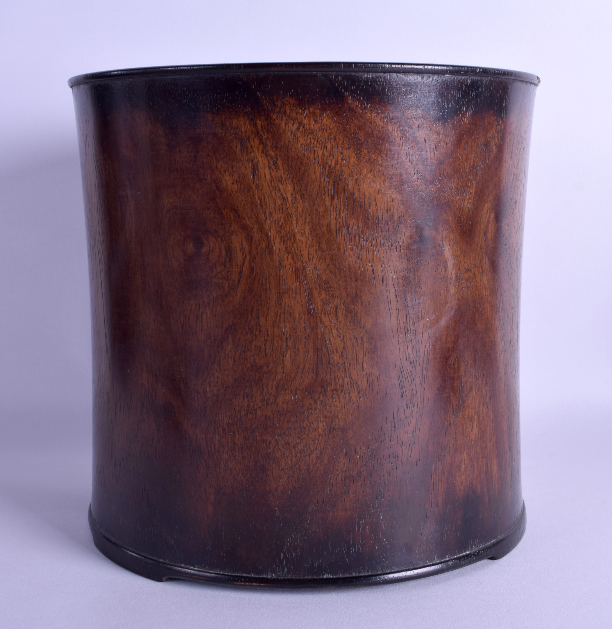 A GOOD CHINESE CARVED HARDWOOD BRUSH POT Bitong, possibly Huanghuali, of cylindrical form. 21.5 cm x - Image 2 of 3
