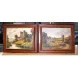 ROYAL WORCESTER INTEREST James Henry Lewis, pair of oil paintings, dated 1932. 35 cm x 26 cm.