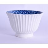 18th c. Caughley fluted Hors d' oeuvre bowl previously thought to be a jelly mould painted with a